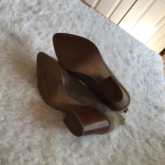 Marc Fisher dark tan suede leather ankle boots - Picture 6 of 7